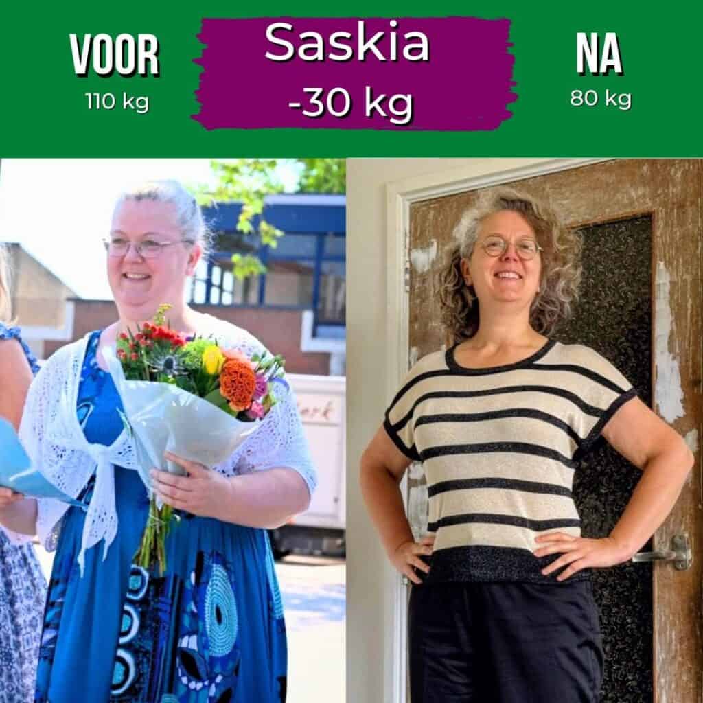 Saskia voor en na 1 min